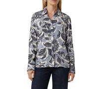 comma Hemdbluse mit verdeckter Knopfleiste in Rauchblau, Größe 40