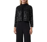 comma Blazer mit Pailletten und Rundhalsausschnitt Modell 'EXPLORE' in Black, Größe 34
