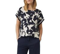 comma Blusenshirt mit Rundhalsausschnitt in Marine, Größe 34