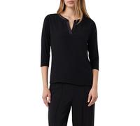 comma Blusenshirt mit V-Ausschnitt und 3/4-Arm in Black, Größe 40