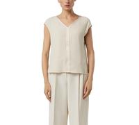 Comma Blusenshirt – V‑Ausschnitt, ärmellos, hüftbedeckend, 93% Viskose/7% Elasthan – vanilla, Gr. 36