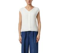 Blusenshirt COMMA, Damen, Gr. 44, ecru, Web, Obermaterial: 93% Viskose, 7% Elasthan, unifarben, normal hüftbedeckend, V-Ausschnitt, Shirts Blusenshirt, mit V-Ausschnitt, ärmellos (88905821-44) ecru