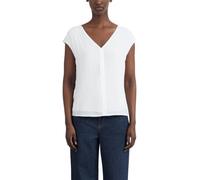 Blusenshirt COMMA, Damen, Gr. 46, weiß (ecru), Web, Obermaterial: 93% Viskose, 7% Elasthan, unifarben, normal hüftbedeckend, V-Ausschnitt, Shirts Blusenshirt, Sommer-Top mit V-Ausschnitt, ärmellos (88