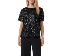 comma Blusenshirt mit Pailletten in Black, Größe 44
