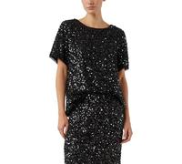 COMMA Blusenshirt mit Pailletten in Black, Größe 40