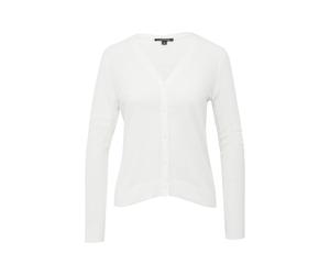 comma - Cardigan aus Feinstrick mit V-Ausschnitt weiß - Gr. - 42