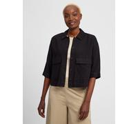 comma casual identity Kastenjacke mit Leinen-Anteil Damen schwarz, 34