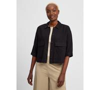 comma casual identity Kastenjacke mit Leinen-Anteil Damen schwarz, 46