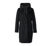 Kurzmantel, Damen, Gr. 36, schwarz, Flanell, Obermaterial: 100% Polyamid. Futter: 100% Polyamid, COMMA CASUAL IDENTITY, unifarben, casual, regular fit ca. Mitte Oberschenkel, Langarm gerader Abschluss