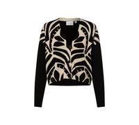 Strickjacke schwarz|beige L