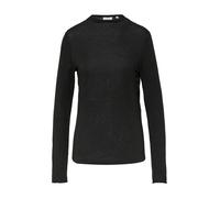 Langarmshirt "semitransparente Optik", Damen, Gr. 40, schwarz, Single Jersey, Obermaterial: 76% Lyocell, 19% Wolle, 5% Elasthan, COMMA CASUAL IDENTITY, unifarben, casual, slim fit hüftlang, Rundhals, 