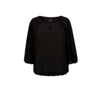 comma - Chiffon-Bluse mit Plisseefalten schwarz - Gr. - 36