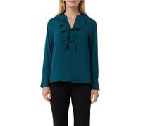 comma Regular Fit Bluse mit Volants Modell 'PROTECT' in Petrol, Größe 40
