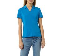 comma Casual Identity T-Shirt mit Umlegekragen in Blau, Größe 34