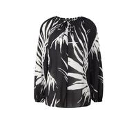 comma CI - Viskosebluse mit Allover-Print schwarz - Gr. - 34