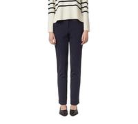 Stoffhose COMMA, Damen, Gr. 42, N-Gr, navy, Web, Obermaterial: 50% Viskose, 42% Polyamid, 8% Elasthan, unifarben, gerade, unten schmal lang, Hosen Stoffhose, mit Bundfalte und Viskose-Stretch (6069592