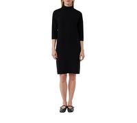 Strickkleid COMMA, Damen, Gr. 42, N-Gr, schwarz, Strick, Obermaterial: 80% Viskose, 20% Polyamid, unifarben, casual, regular fit knielang, 3/4-Ärmel gerader Abschluss, Kleider, mit überschnittenen Sch