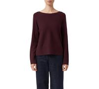 comma Strickpullover mit Rundhalsausschnitt in Bordeaux, Größe 46