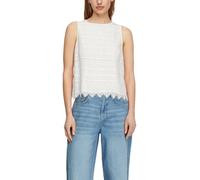 Comma Bluse – feminines Baumwoll-Spitzentop – Creme – Größe 42