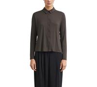 comma - Langarmshirt mit Knopfleiste braun - Gr. - 38