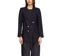 Comma Doppelreihiger Blazer Viskosemix Piqué‑Struktur, Regular Fit, Pattentaschen, Marine Gr 44
