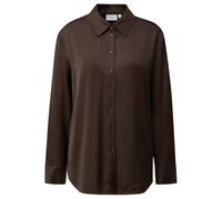 Comma Damen Bluse aus Satin - Knopfleiste, Zeitloses Design