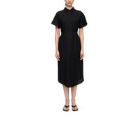 Comma Kleid Hemdblusenkleid aus Viskoseleinenmix Schwarz Größe 38