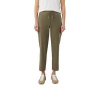 Comma Damen Hose - Straight Leg, Bindegürtel, Elastikbund