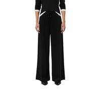 Comma Hose Wide-Leg aus Jersey mit Elastikbund und Biese Schwarz Größe 42