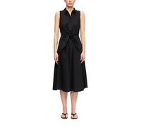 Comma Damen Kleid aus Baumwoll-Stretch - Taillierte Passform, ärmellos, Bindedetail, A-Linie - Für Festliche Anlässe