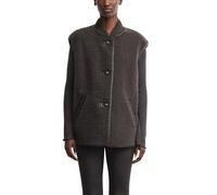 COMMA Damen Outdoor-Weste - Teddy-Plüsch, Boyfriend Fit, Knopfleiste