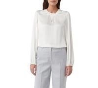 Comma Bluse Satinierte Bluse mit Raffung Weiß Größe 46