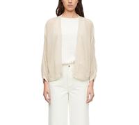 Comma Damen Strickjacke aus Feinstrick - Loose Fit, Ajourmuster, V-Ausschnitt, 3/4-Ärmel