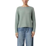 Comma Strickpullover Damen Khaki Gr. 36 60% Baumwolle/40% Polyester Rundhals Struktur-Muster