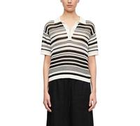 COMMA Regular Fit T-Shirt in Strick-Optik in Black, Größe 38