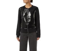 Comma Damen Sweat-Jacke mit Pailletten-Besatz Sweatshirt