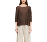 Rundhalspullover COMMA, Damen, Gr. XL (42), braun, Strick, Obermaterial: 55% Leinen, 45% Viskose, unifarben, regular fit normal, Rundhals, Pullover Rundhalspullover, in Feinstrick (52356115-XL) braun
