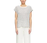 COMMA Damen Sweatshirt - Relaxed Fit, Rundhals, Ajoursjersey