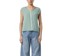 comma Regular Fit Bluse aus Viskose-Mix mit V-Ausschnitt in Mint, Größe 36