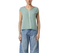 Kurzarmshirt COMMA, Damen, Gr. 38, mint, Single Jersey, Obermaterial: 93% Viskose, 7% Elasthan. Futter: 93% Viskose, 7% Elasthan, unifarben, tailliert hüftbedeckend, V-Ausschnitt, Shirts, mit Viskose