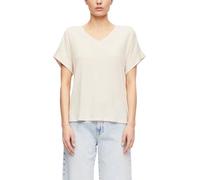 Comma Damen T-Shirt aus Leinenmix - Regular Fit, V-Ausschnitt, Kurzarm