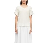 Comma Damen T-Shirt aus Leinenmix - Regular Fit, V-Ausschnitt, Kurzarm