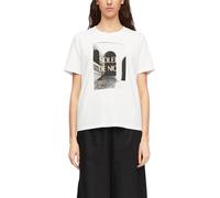 Comma Damen T-Shirt aus Jersey - Regular Fit, Rundhalsausschnitt, Frontprint mit Artwork