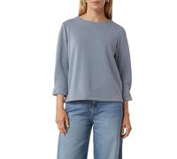 comma Sweatshirt mit geripptem Rundhalsausschnitt in Rauchblau, Größe 36