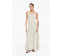 comma Midikleid aus Viskose-Mix mit Plisseefalten in Sand, Größe 42