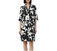 comma Kurzes Kleid mit Umlegekragen und All-Over-Print Navy 42