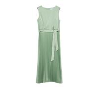comma - Elegantes Midikleid mit Plissee-Rock und Bindegürtel grün - Gr. - 40