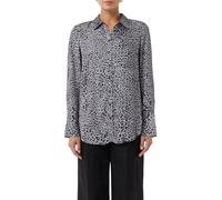 Langarmbluse COMMA, Damen, Gr. 36, grau (grau, schwarz), Web, Obermaterial: 100% Viskose, bedruckt, animal-print, casual, regular fit taillenbedeckt, Langarm Manschette, Blusen, mit All-Over-Animal Pr