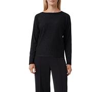 Comma Strickpullover Damen Feinstrick mit Glitzergarn und Fledermausärmeln Schwarz Größe 44