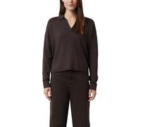 Strickpullover COMMA, Damen, Gr. 46, schwarz chocolate, Strick, Obermaterial: 80% Viskose, 20% Polyamid, unifarben, regular fit normal, V-Ausschnitt, Pullover Strickpullover, mit V-Ausschnitt und Polo